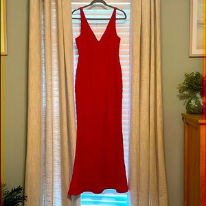Red floor length dress